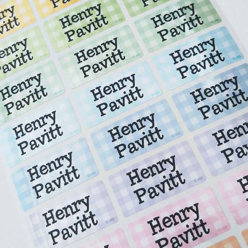 sticky clothing labels